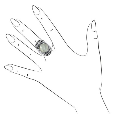 Кольцо с перламутром из серебра 925 пробы фото