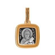 Святой равноапостольный Кирилл. Образок из серебра 925 пробы с позолотой фото