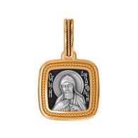 Святой Преподобный Анатолий Печерский. Образок из серебра 925 пробы с позолотой фото