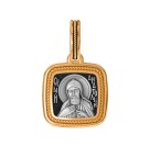 Святой Преподобный Анатолий Печерский. Образок из серебра 925 пробы с позолотой
