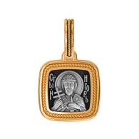 Святой благоверный князь Игорь Черниговский. Образок из серебра 925 пробы с позолотой фото