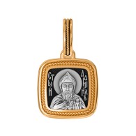 Святой благоверный князь Даниил Московский. Образок из серебра 925 пробы с позолотой фото