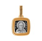 Святой благоверный князь Даниил Московский. Образок из серебра 925 пробы с позолотой