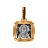 Святой Арсений. Образок из серебра 925 пробы с позолотой фото