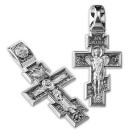 Нательный крест "Распятие Христово. Архангел Михаил" из серебра 925 пробы
