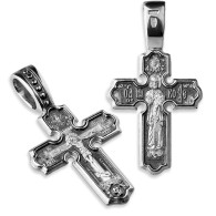 Крест нательный «св. Николай Чудотворец» из серебра 925 пробы фото