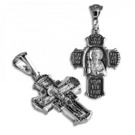 Нательный крест «Князь Владимир» из серебра 925 пробы фото