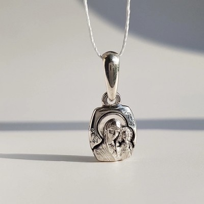 Иконка Божьей Матери «Казанская» из серебра 925 пробы с чернением фото