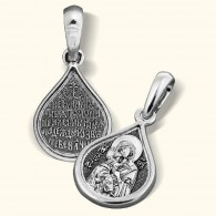 Иконка Божьей Матери «Владимирская» из серебра 925 пробы с чернением фото