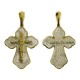 Крест с горячей эмалью из серебра 925 пробы с желтой позолотой