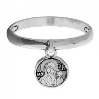 Кольцо "Казанская Божия Матерь" из серебра 925 пробы с чернением фото