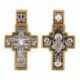 Господь Вседержитель. Икона Божией Матери Знамение. Православный крест из серебра 925 пробы с желтой позолотой