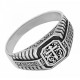 Православное охранное кольцо «Процветший Крест» из серебра 925 пробы 