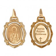 Икона нательная "Св. Матрона" из красного золота 585 пробы фото
