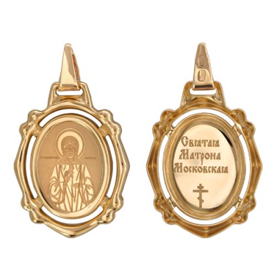 Икона нательная "Св. Матрона" из красного золота 585 пробы фото