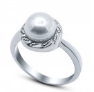 Кольцо с жемчугом из серебра 925 пробы цвет металла белый 3 гр.