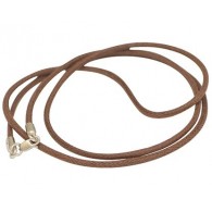 Хлопчатобумажный коричневый шнурок из серебра 925 пробы с родированием фото