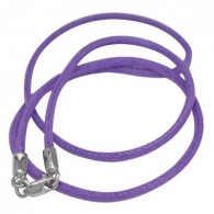 Хлопчатобумажный фиолетовый шнурок из серебра 925 пробы с родированием фото