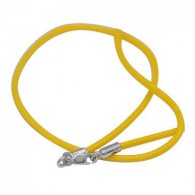 Хлопчатобумажный желтый шнурок из серебра 925 пробы с родированием фото