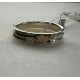 Кольцо "Господи помилуй" ("Кирие Элейсон")  с черным бриллиантом рыбкой Христовой IXTIS из серебра 925 пробы и золота 585 пробы