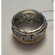 Кольцо "Царю Небесный" с сапфирами из серебра 925 пробы с позолотой