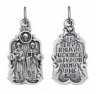Подвеска "Святые Петр и Феврония" из серебра 925 пробы с чернением