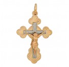 Крест из комбинированного золота 585 пробы