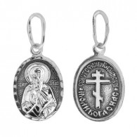Серебряный образок Св. Стефан из серебра 925 пробы с чернением фото