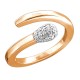 Кольцо с бриллиантом из красного золота 585 пробы цвет металла красный 3.45 гр.