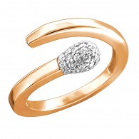 Кольцо с бриллиантом из красного золота 585 пробы цвет металла красный 3.45 гр. фото