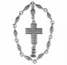 Величавые православные четки с подвеской-крестиком из серебра 925 пробы