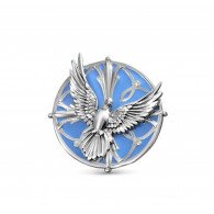 Брошь "Райские птички или птички небесные" с ювелирной эмалью из серебра 925 пробы фото