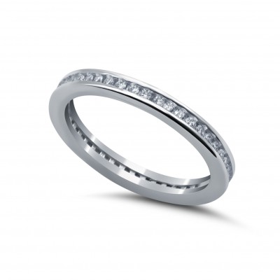 Кольцо с цирконом из серебра 925 пробы цвет металла белый 1.94 гр. фото