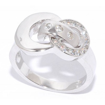 Кольцо с цирконом из серебра 925 пробы 4.79 гр. цвет металла белый арт.243152 фото