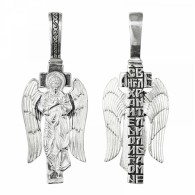 Ангел-Хранитель. Нательная иконка на шею, серебро 925 пробы с чернением фото