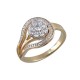 Кольцо с бриллиантом из комбинированного золота 585 пробы цвет металла комби 3.98 гр.