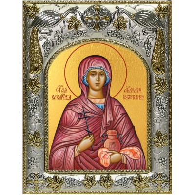 Икона Анастасия Узорешительница великомученица в серебряном окладе фото