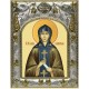 Икона Анна Кашинская, благоверная великая княгиня в серебряном окладе