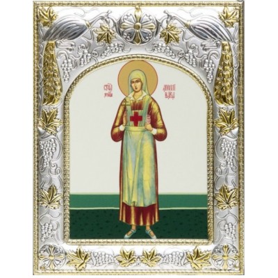 Икона Аполлинария Тупицына (Пелагея, Полина), Новомученица в серебряном окладе фото