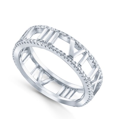 Кольцо с цирконом из серебра 925 пробы цвет металла белый 3.33 гр. фото