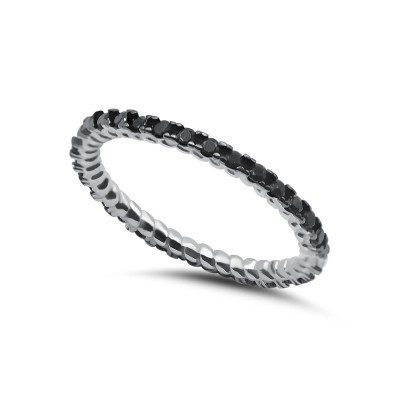 Кольцо с цирконом из серебра 925 пробы цвет металла белый 1.32 гр. фото