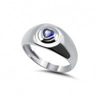 Кольцо с цирконом из серебра 925 пробы цвет металла белый 2.39 гр. фото