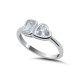 Кольцо с цирконом из серебра 925 пробы цвет металла белый 2.22 гр.