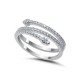 Кольцо с цирконом из серебра 925 пробы цвет металла белый 2.16 гр.