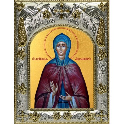 Икона Аполлинария  (Пелагея, Полина) в серебряном окладе фото