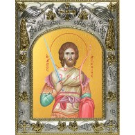 Икона Артемий Антиохийский в серебряном окладе фото