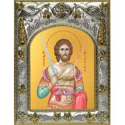 Икона Артемий Антиохийский в серебряном окладе фото