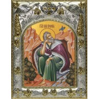 Икона  Илия Пророк в серебряном окладе (Илья) фото