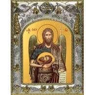 Икона Иоанн Предтеча (Креститель) в серебряном окладе фото