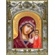 Казанская икона Божией Матери в серебряном окладе